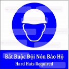 Biến báo bắt buộc đội nón bảo hộ