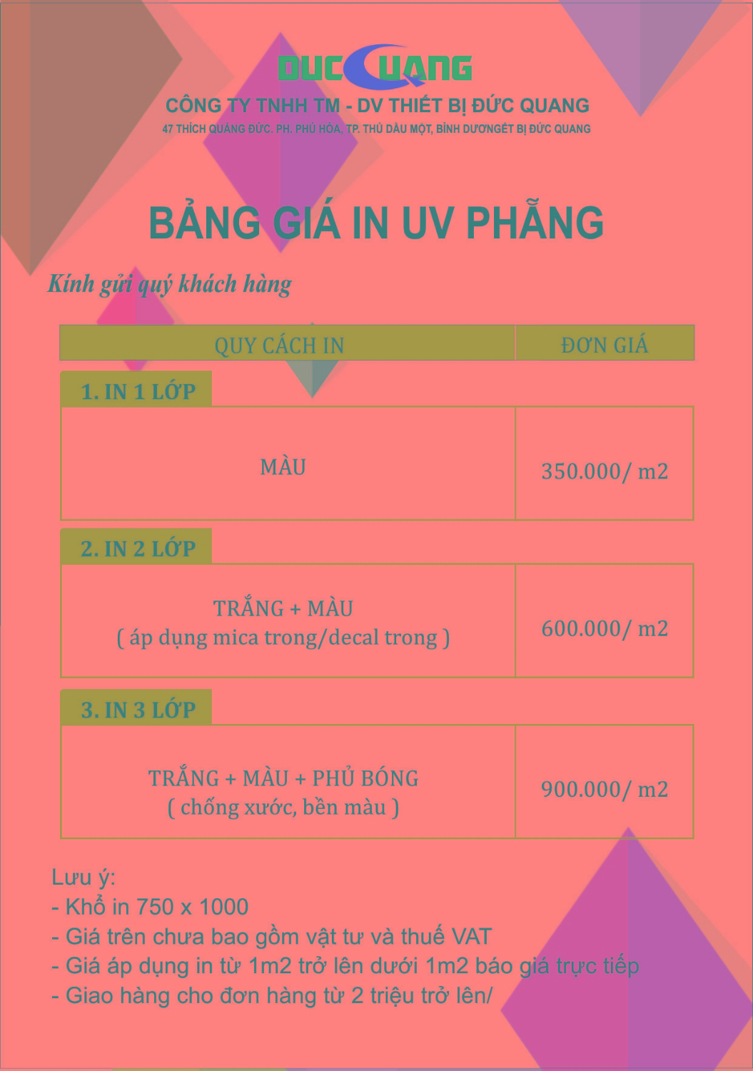 BAO GIA IN UV