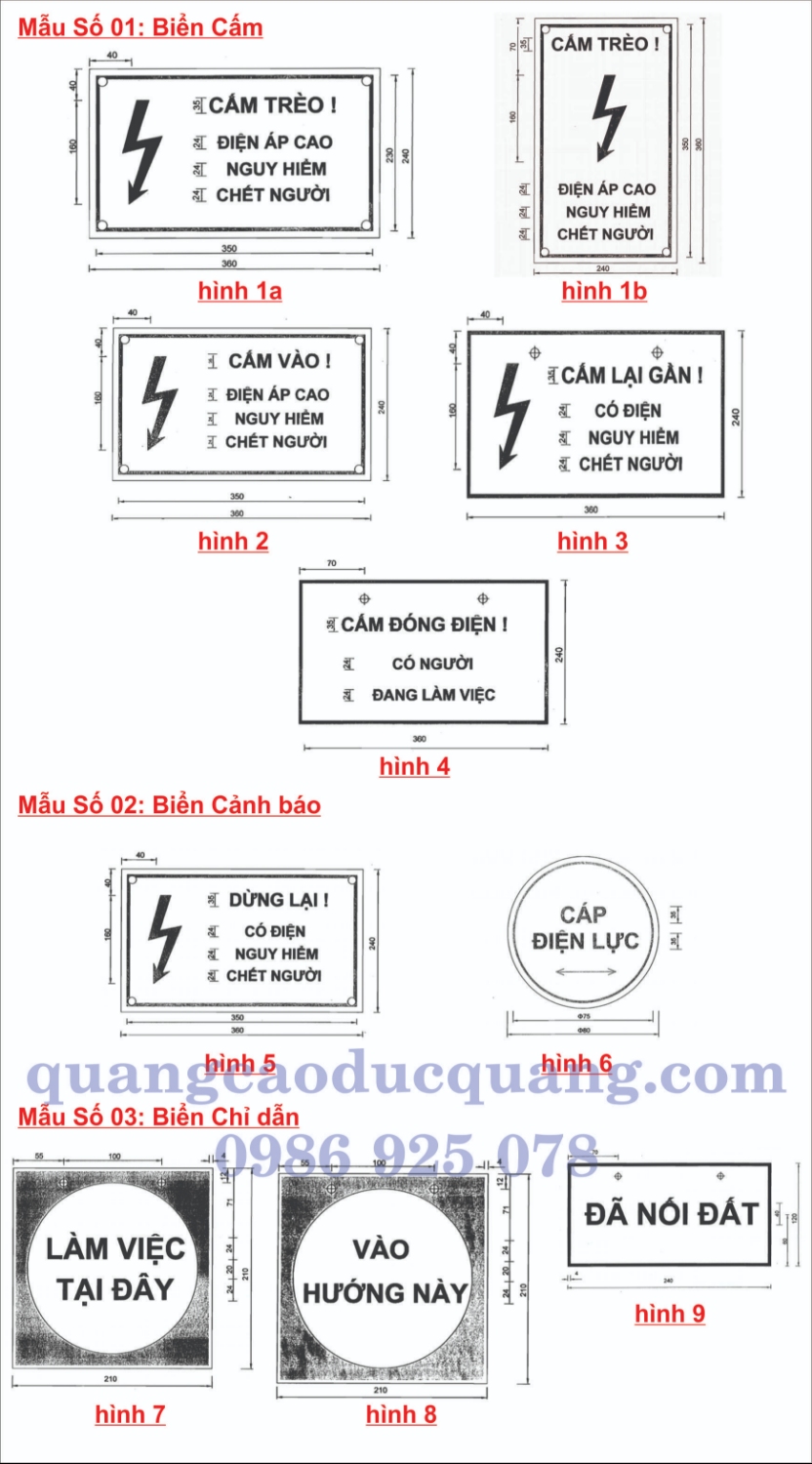 Quy dinh bien bao an toan dien