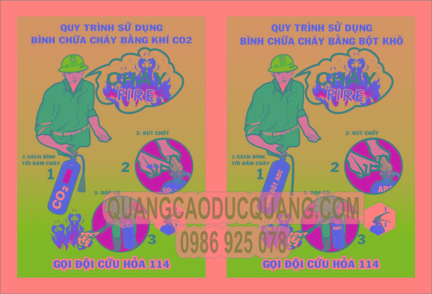 bien bao huong dan su dung binh chua chay khí co2