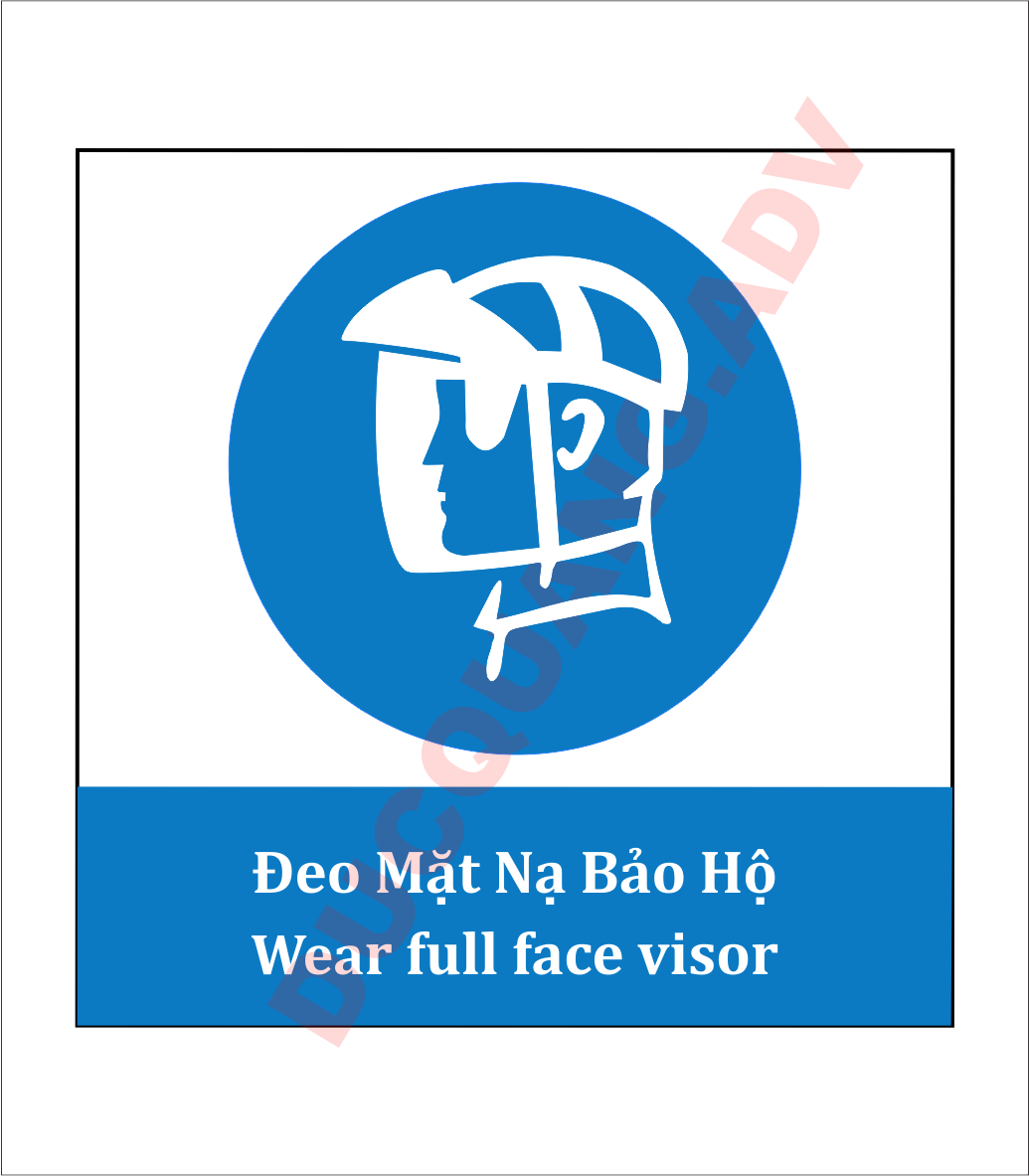 Biển báo đeo mặt nạ bảo hộ