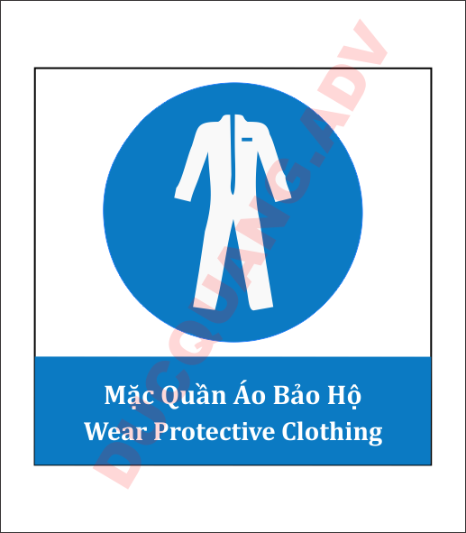 Biển báo bắt buộc mặc quần áo bảo hộ